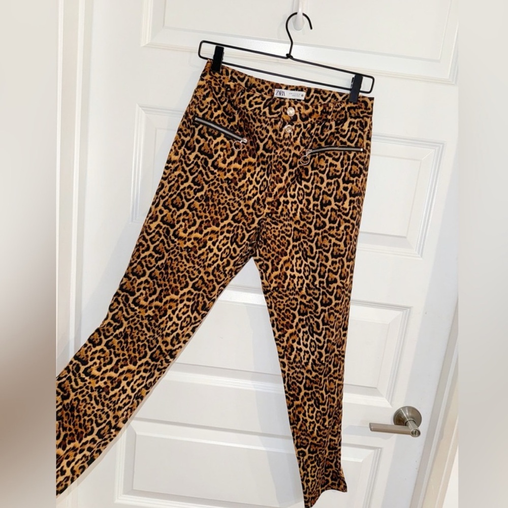 Zara Leopard Print Skinny Pants